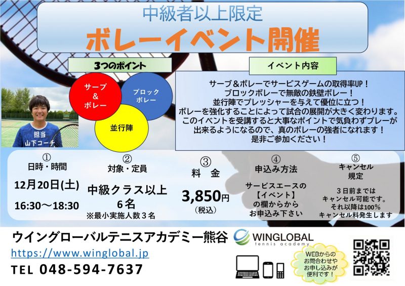 中級以上ボレー練習